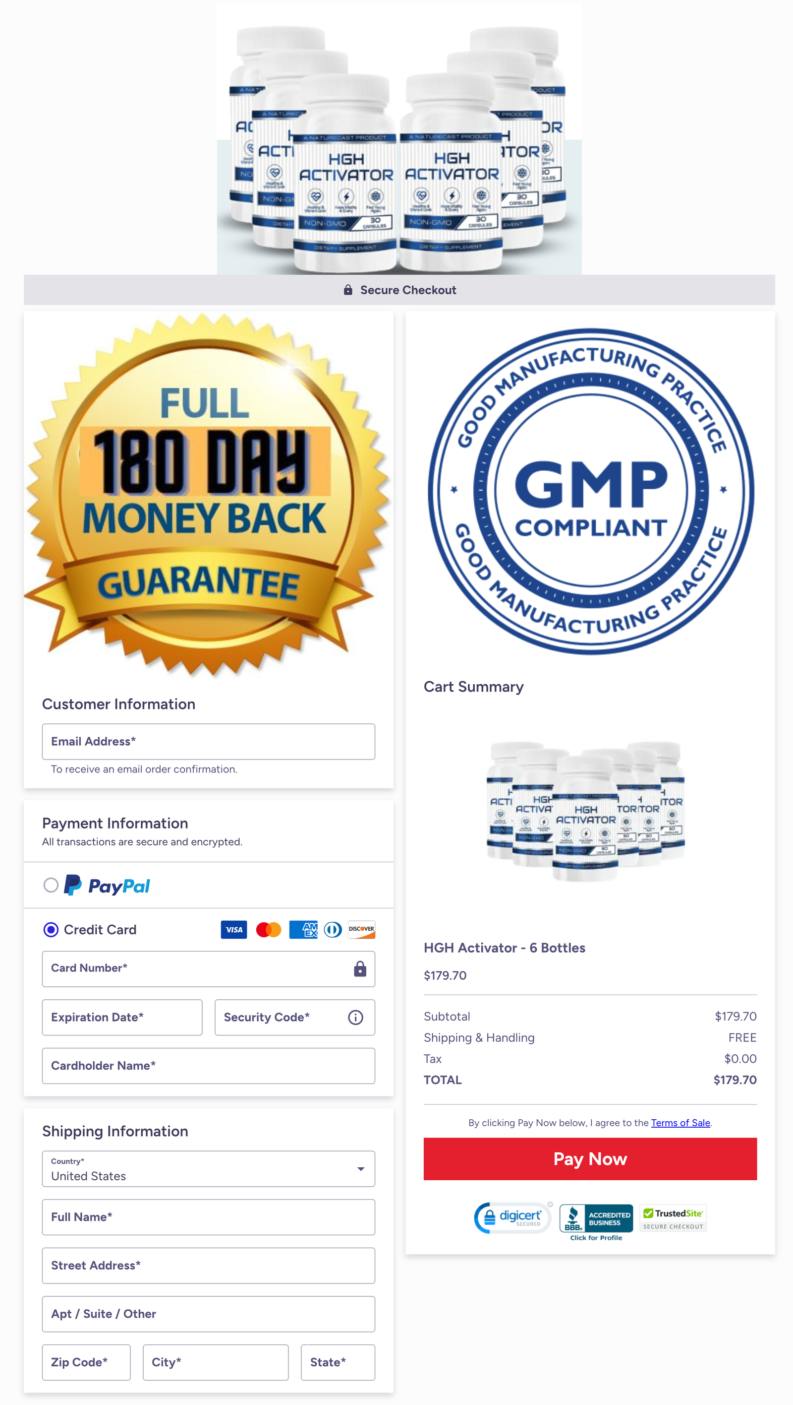 HGH Activator Official Website Secure Order Page